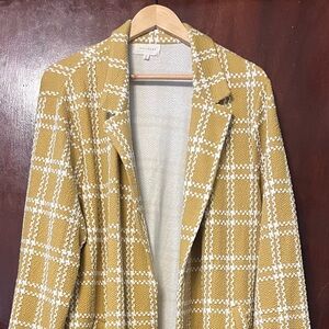 Women’s MELLODAY Women's Mustard Plaid Blazer